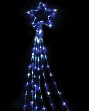 Christmas Blue White LED Waterfall Star 200 Piece 3m