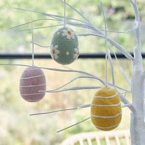Hop Hop Hooray Felt Egg Tree Decorations Pack of 3