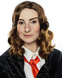 Book Worm Wizard Deluxe Curly Brown Wig
