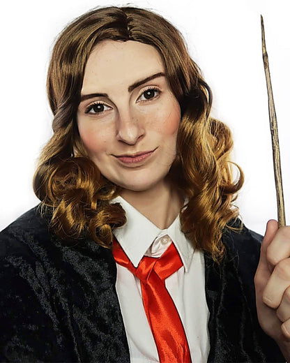 Book Worm Wizard Deluxe Curly Brown Wig