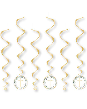 Botanical Celebration Spiral Swirls Hanging Decorations Pack of 6