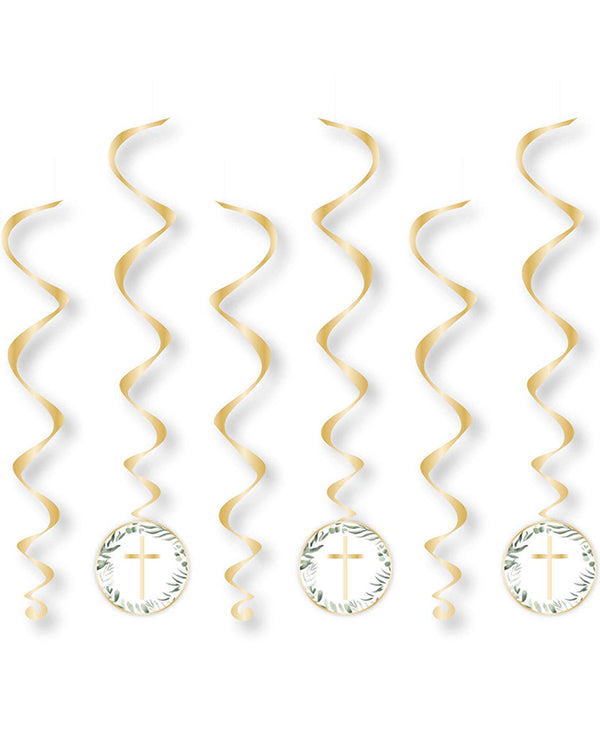 Botanical Celebration Spiral Swirls Hanging Decorations Pack of 6