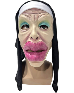 Botched Faced Nun Latex Overhead Mask