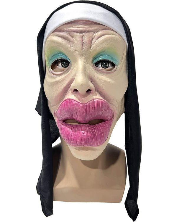 Botched Faced Nun Latex Overhead Mask