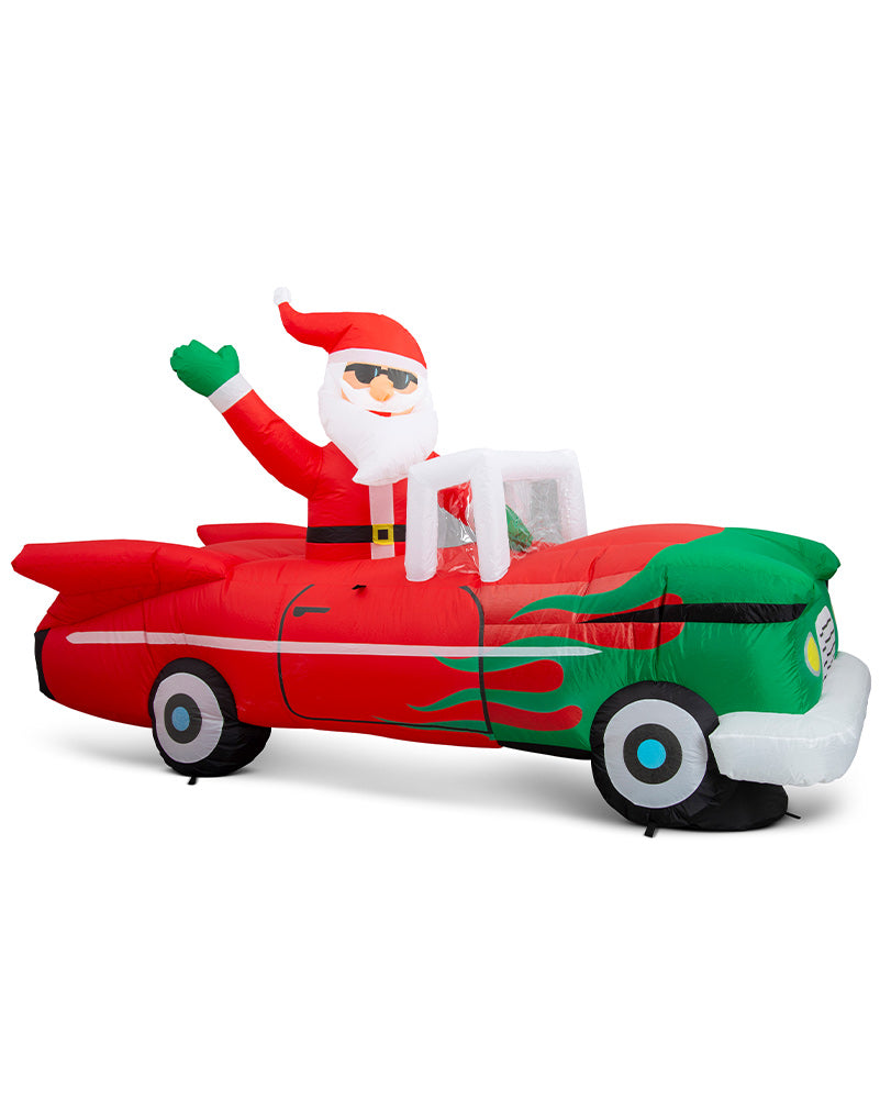 Bouncing Santa Hot Rod Christmas Inflatable 2.5m