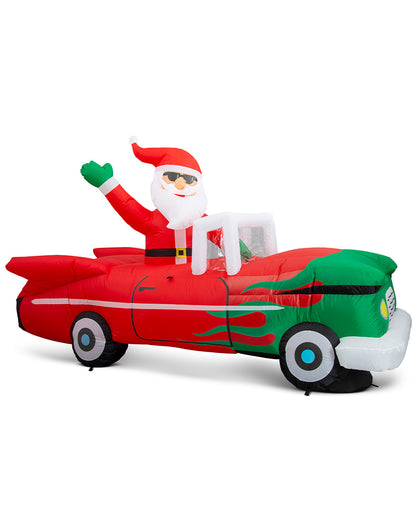 Bouncing Santa Hot Rod Christmas Inflatable 2.5m