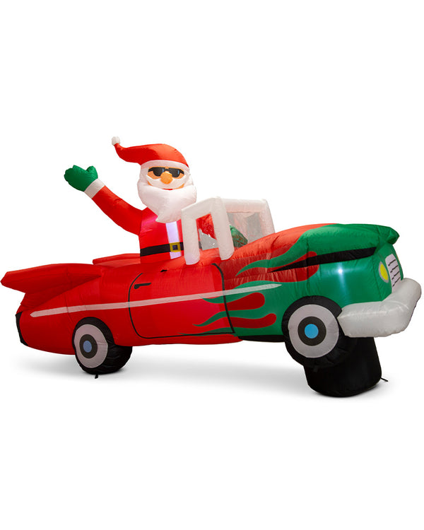 Bouncing Santa Hot Rod Christmas Inflatable 2.5m
