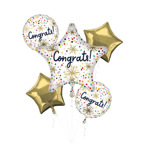 Bouquet Confetti Sprinkles Congrats Foil Balloons
