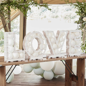 Botanical Wedding Balloon Mosaic Love Shaped Pack of 4