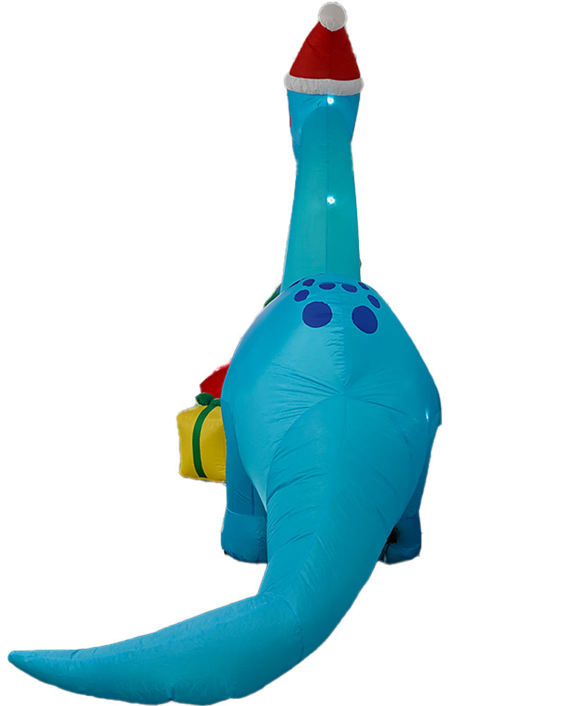 Brachiosaurus with Christmas Tree and Gifts Lawn Inflatable