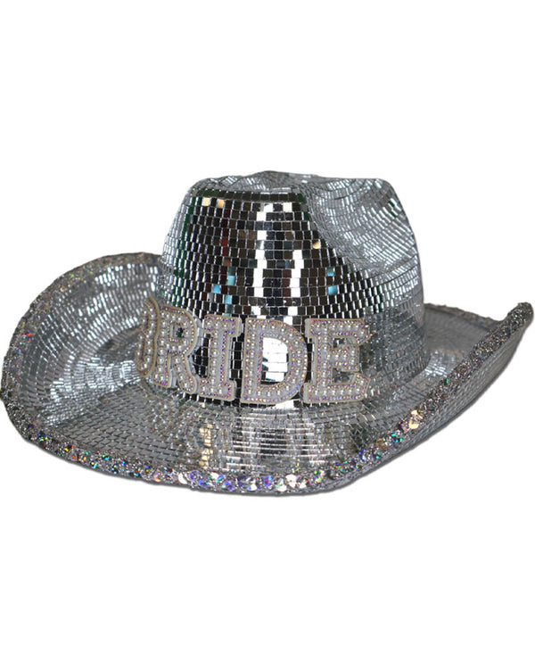 Bride Disco Mirror Deluxe Cowboy Hat