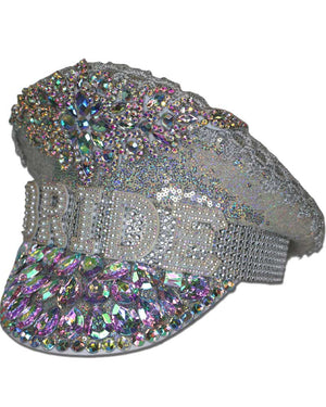 Bride White Jeweled Festival Hat