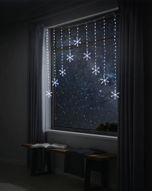 Bright White Snowflakes LED Curtain Christmas Light 1.2m