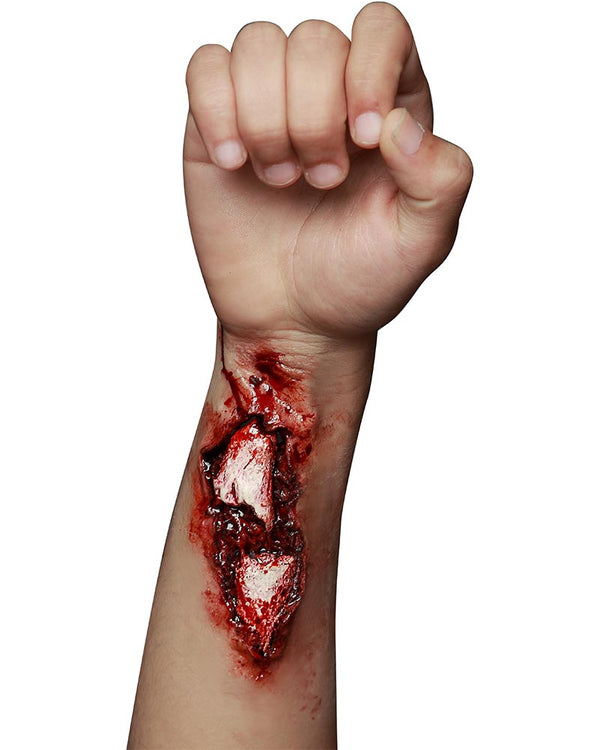 Hand with a realistic wound on a white background