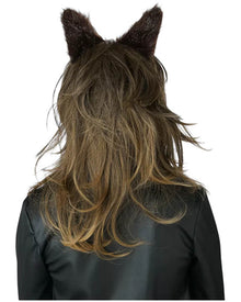 Lady Werewolf Brown Halloween Wig and Ears Set