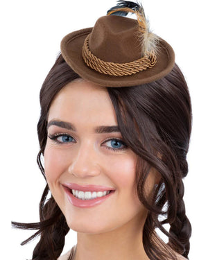 Brown Mini Bavarian Trenker Hat