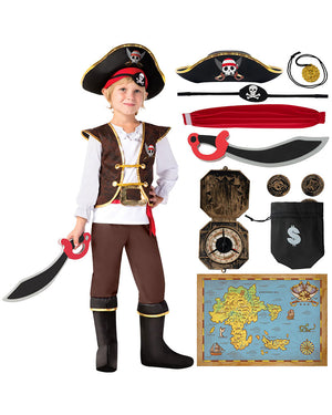 Brown Pirate Boys Costume