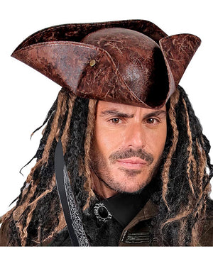 Brown Pirate Tricorn Hat