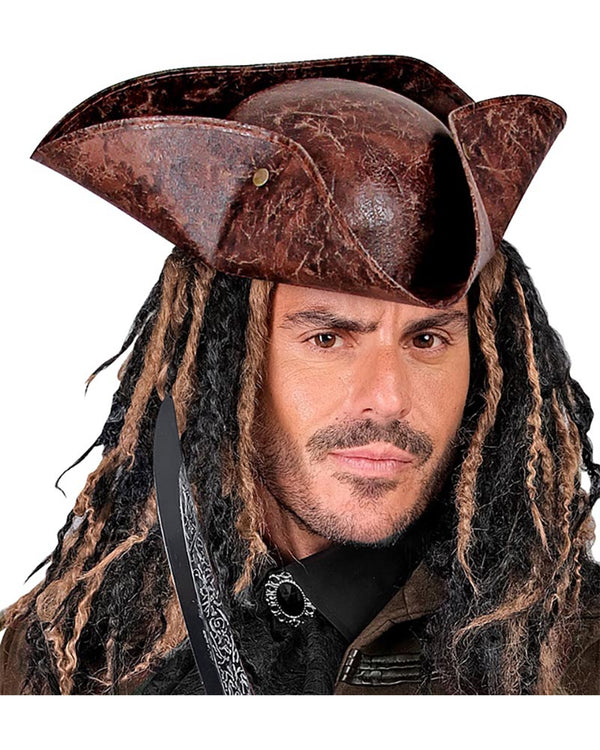Brown Pirate Tricorn Hat
