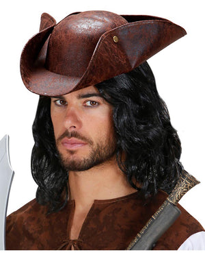 Brown Pirate Tricorn Hat