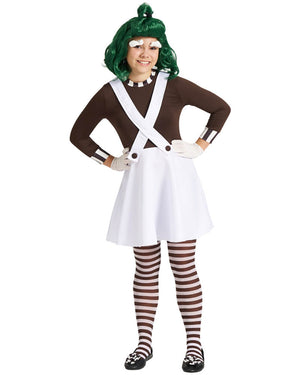 Brown and White Striped Girls Tights