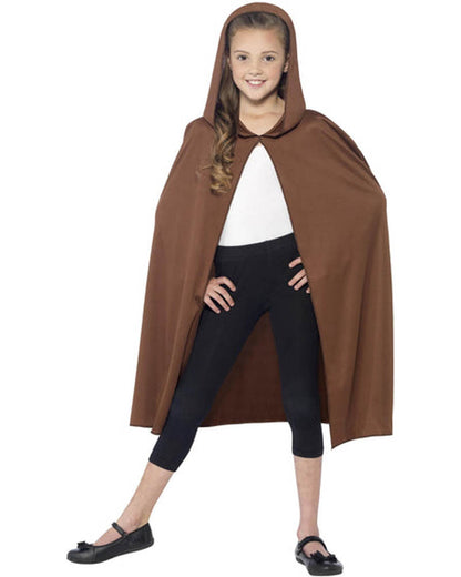 Brown Hooded Kids Cape