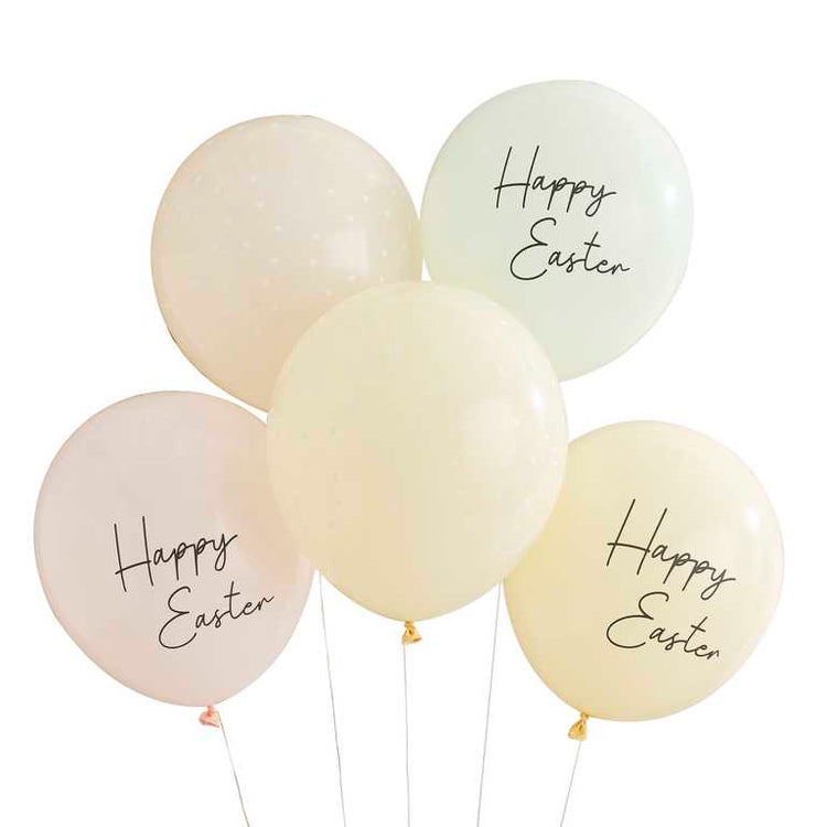 Hey Bunny Pastel Happy Easter Balloons Pack of 5