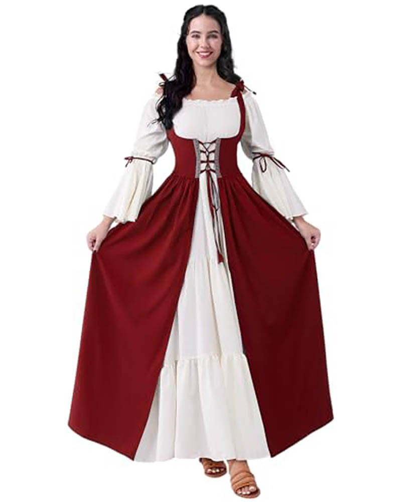 Burgundy Medieval Renaissance Womens Costume