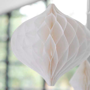 Contemporary Wedding White Honeycomb Paper Hanging Decorations Pack of 3