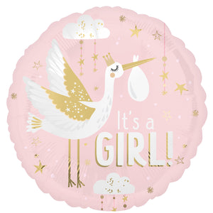 45cm Standard XL Special Delivery Baby Girl Foil Balloon