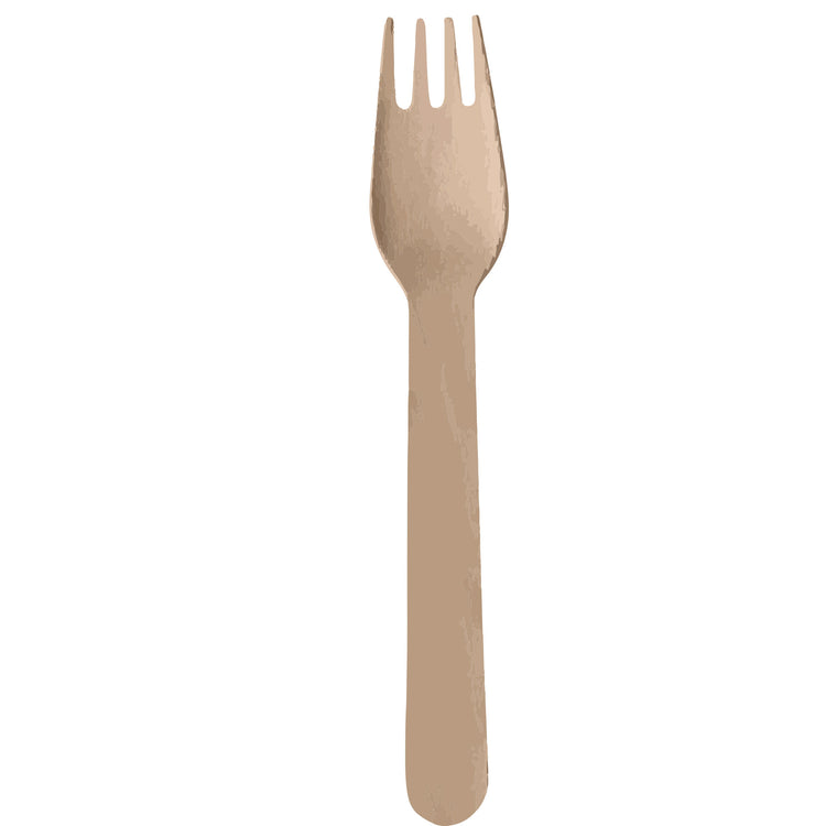Wooden Fork Pack of 20 Natural