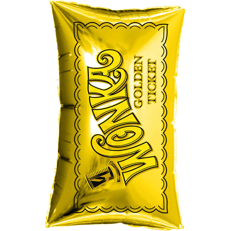 Super Shape Willy Wonka Golden Ticket Foil Balloon