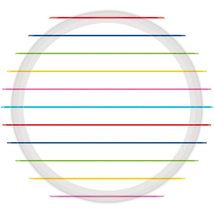 Rainbow Stripes 23cm Round Paper Plates Pack of 8