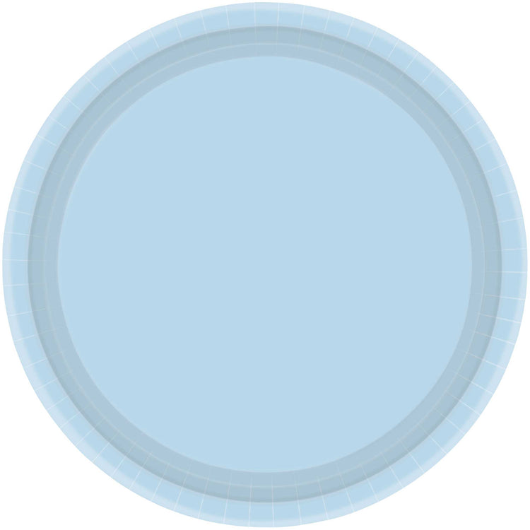 Pastel Blue 23cm Round Paper Plates Pack of 20