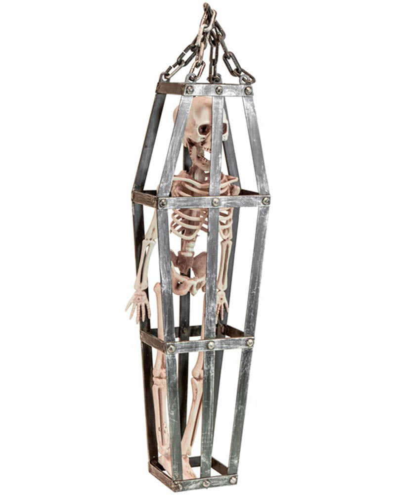 Caged Skeleton Hanging Decoration 50cm