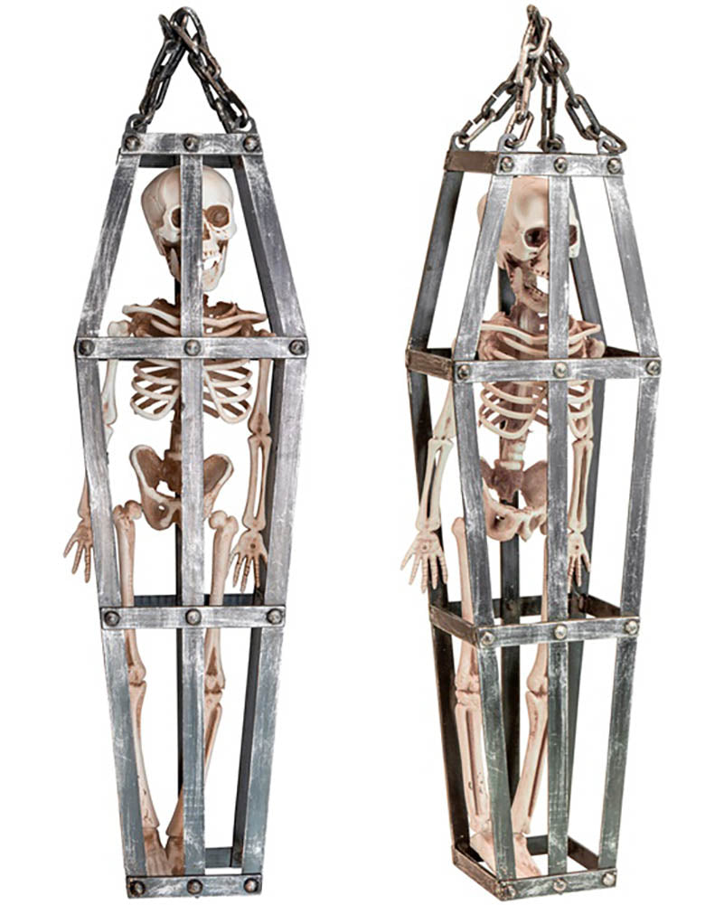 Caged Skeleton Hanging Decoration 50cm
