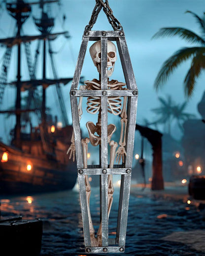 Caged Skeleton Hanging Decoration 50cm