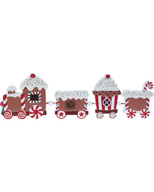 Candy Cane Train Block Christmas Decoration 46cm