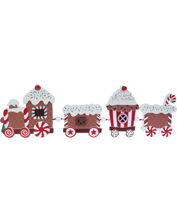 Candy Cane Train Block Christmas Decoration 46cm