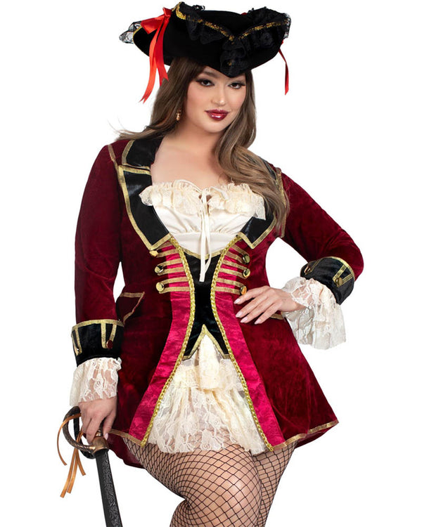Captivating Pirate Captain Plus Size Womens Costume