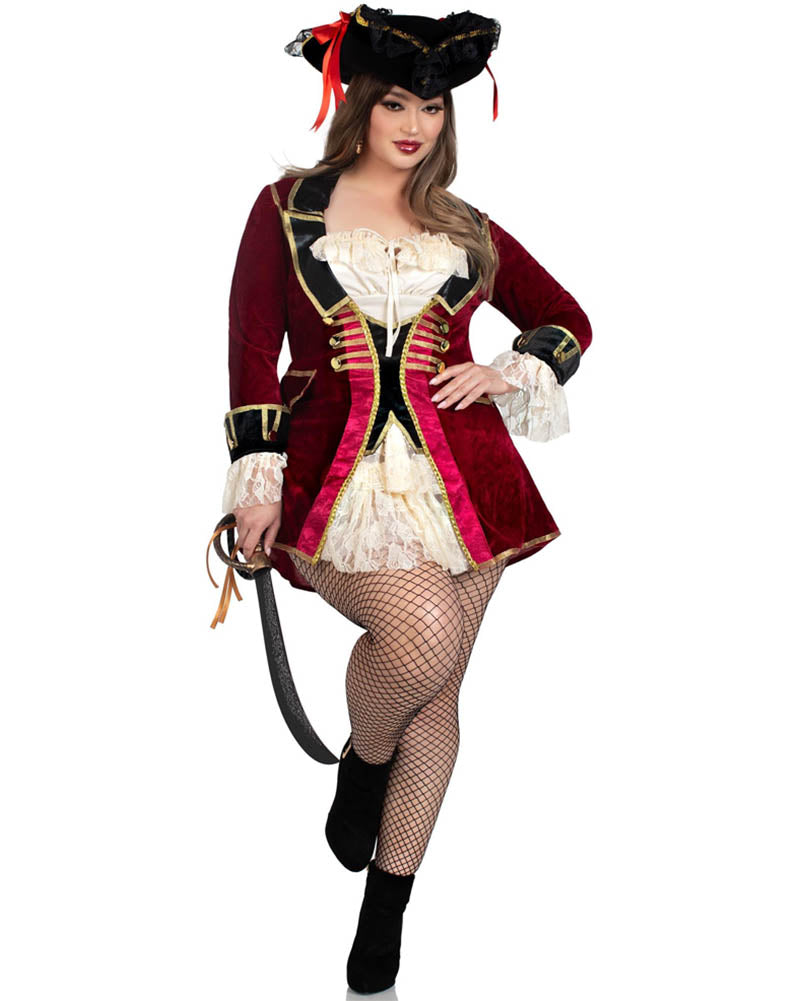 Captivating Pirate Captain Plus Size Womens Costume