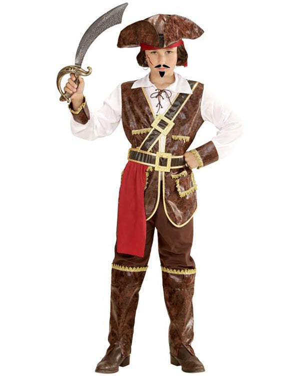 Caribbean Pirate Captain Boys Costume