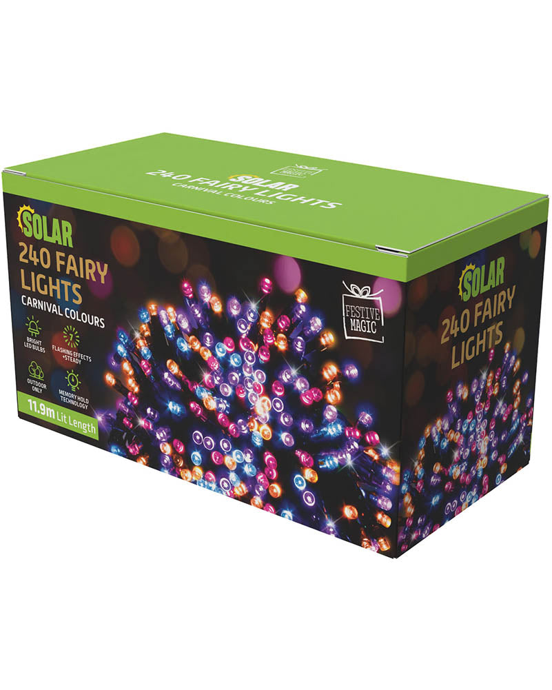 Carnival Coloured 240 Piece Solar Fairy Lights