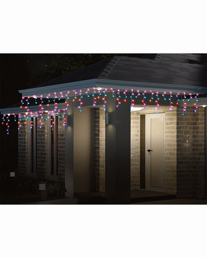 Carnival Coloured Icicle Lights 400 Piece Solar LED Lights