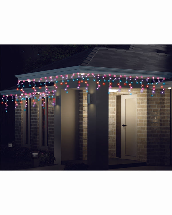 Carnival Coloured Icicle Lights 400 Piece Solar LED Christmas Lights