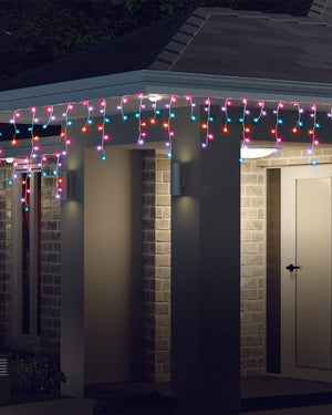 Carnival Coloured Icicle Lights 400 Piece Solar LED Christmas Lights