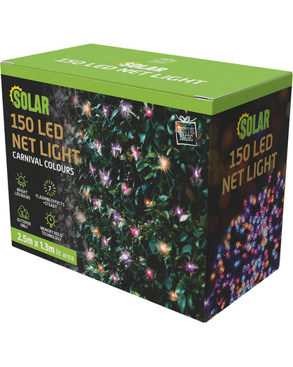 Carnival Coloured Net Lights 150 Piece Solar LED Lights