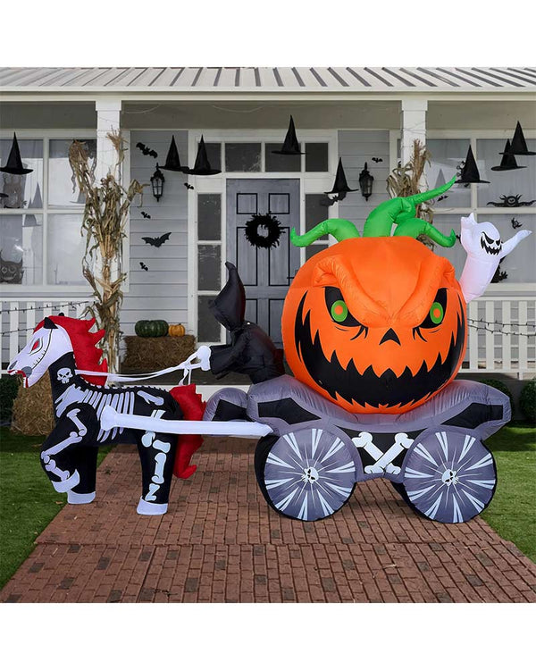 Carriage with LED Lights Lawn Inflatable 2.4m