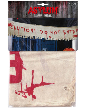 Caution Do Not Enter Bloody Cloth Banner 1.8m