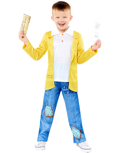 Child wearing Charlie and the Chocolate Factory Costume